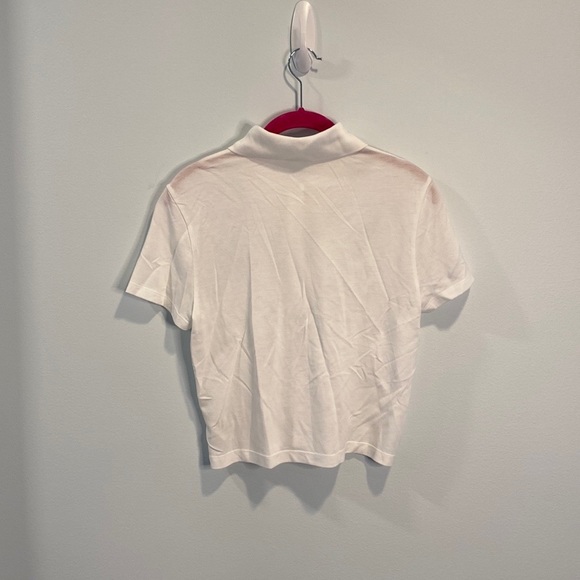 Alice + Olivia Erma Stace Face White Polo Shirt M - Picture 4 of 4